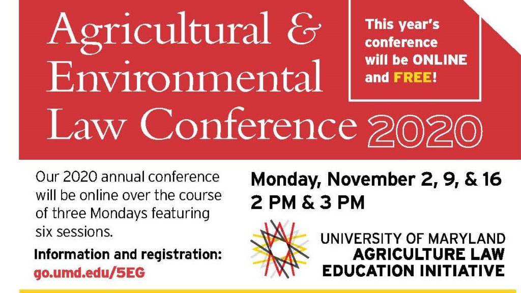 Sixth Annual Agricultural and Environmental Law Conference Offered Online
