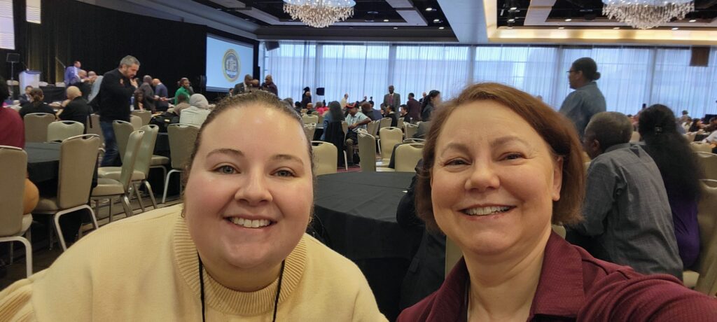 Samantha Capaldo and Nicole Cook presenting at conferences 