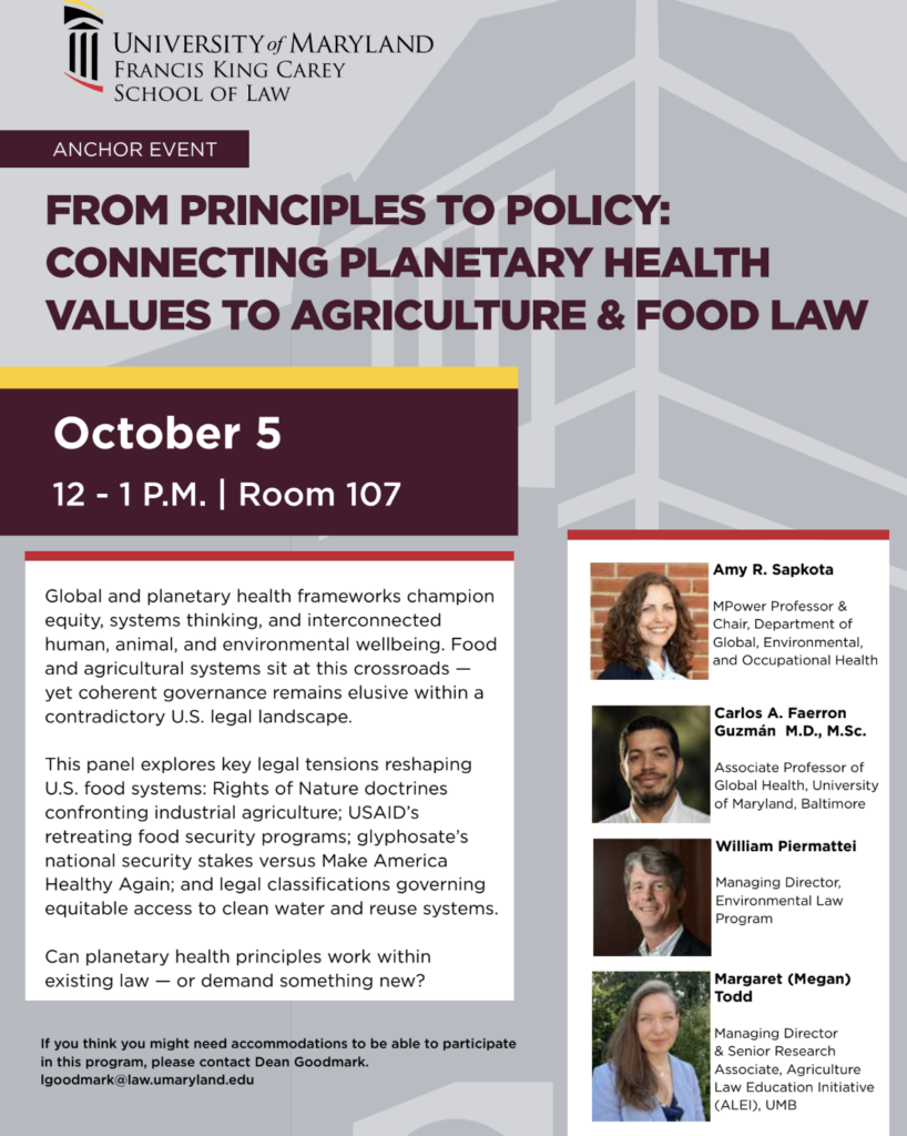 Flyer for the From Principles to policy event